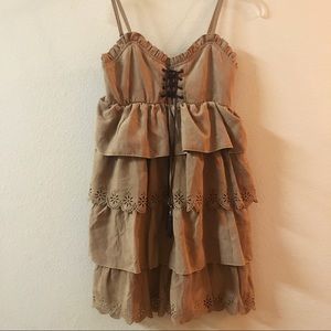 Y2K Suede Corset Dress 😍